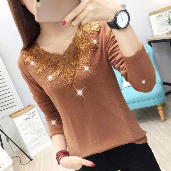 woman tshirts women's lace long-sleeved rhinestone mesh spring and autumn t-shirt ropa mujer camisetas, White
woman tshirts women's lace long-sleeved rhinestone mesh spring and autumn t-shirt ropa mujer camisetas, White