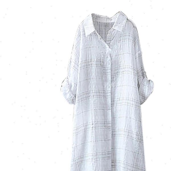 solid color casual stripe plaid women blouses check long sleeves buttons loose womens and camisas, White
solid color casual stripe plaid women blouses check long sleeves buttons loose womens and camisas, White