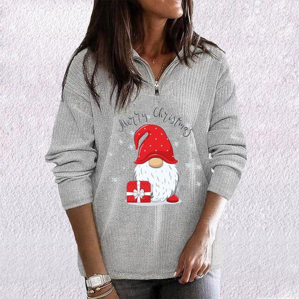 women's blouses & shirts women winter blouse christmas santa claus print knitted long-sleeved lapel zipper casual pullover elegant gift, White
women's blouses & shirts women winter blouse christmas santa claus print knitted long-sleeved lapel zipper casual pullover elegant gift, White