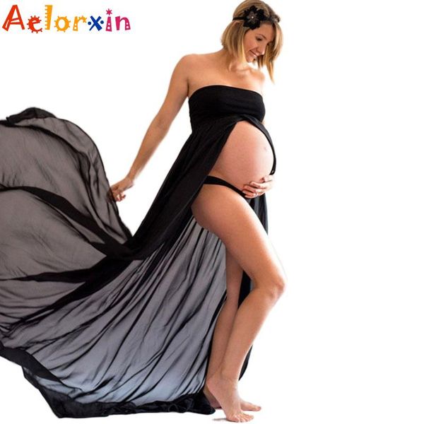 maternity dresses for po shoot pregnant women maxi gown pregnancy dress pography props, White