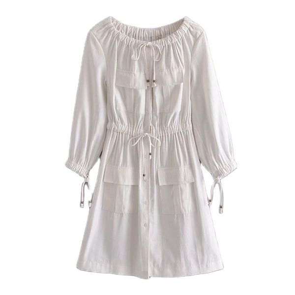 casual dresses diyig woman 2021 spring and summer women's clothing slimming bubble sleeve white one-line collar waist dress, Black;gray
casual dresses diyig woman 2021 spring and summer women's clothing slimming bubble sleeve white one-line collar waist dress, Black;gray