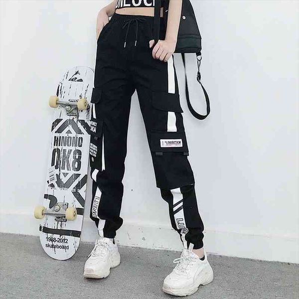 women elastic waist loose streetwear cargo pants female fashion ankle-length jogging trousers ladies plus szie casual pants, Black;white
women elastic waist loose streetwear cargo pants female fashion ankle-length jogging trousers ladies plus szie casual pants, Black;white