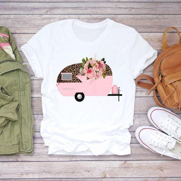 leopard floral truck camper casual womens t shirts 90s fashion print graphic shirt female tee, White
leopard floral truck camper casual womens t shirts 90s fashion print graphic shirt female tee, White