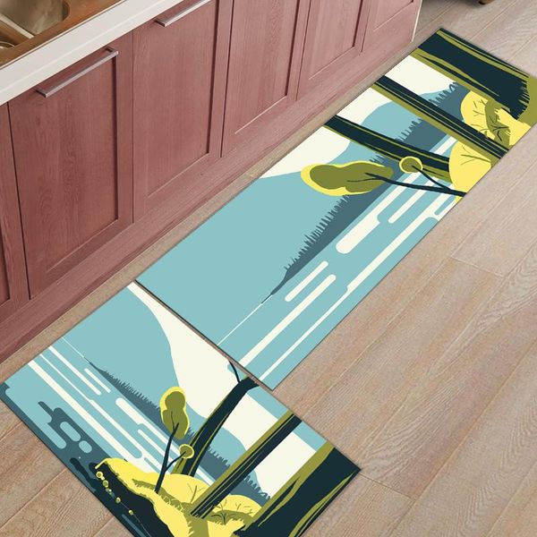 cushion/decorative pillow 2pcs/set green water white clouds sunshine door mat floor mats rug carpet living bed room kitchen bathroom non-sli