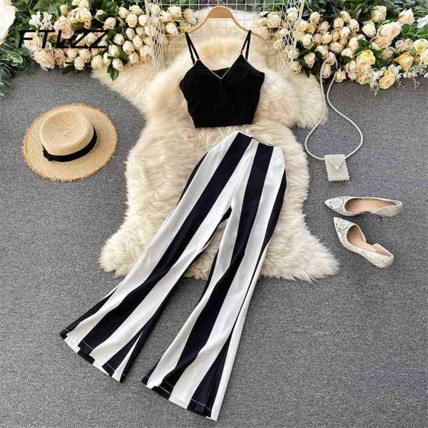 women streetwear two piece sets fashion summer crop high waist straight leg pants stripe sutis laides boho 2 pcs set 210525, White
women streetwear two piece sets fashion summer crop high waist straight leg pants stripe sutis laides boho 2 pcs set 210525, White
