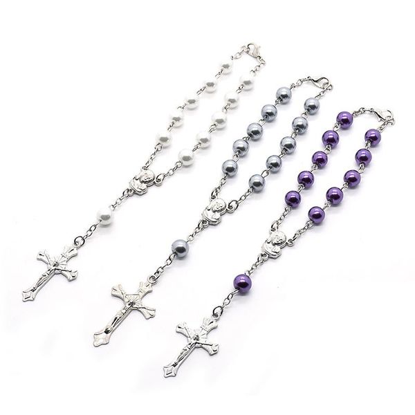 link, chain rosary bracelets for women female imitation pearl prayer rosaries beads christian jesus cross bracelet church confirmation gifts, Black
link, chain rosary bracelets for women female imitation pearl prayer rosaries beads christian jesus cross bracelet church confirmation gifts, Black