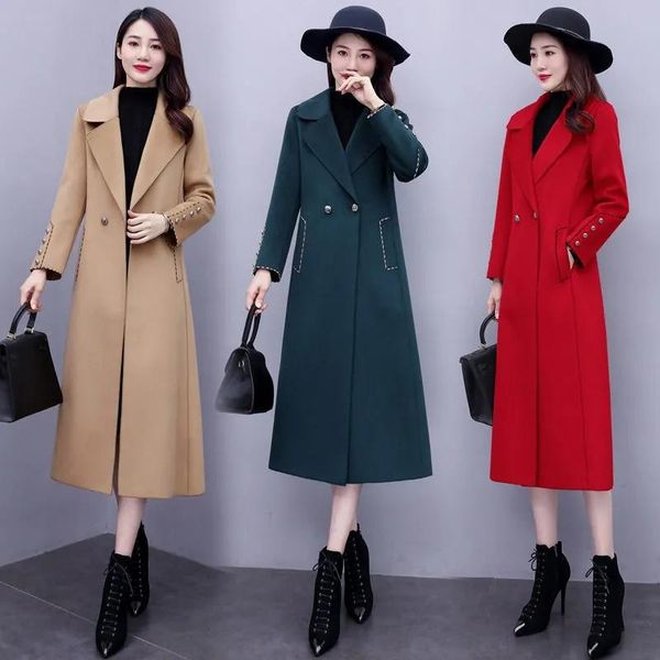 women's wool & blends double-sided woolen coat 2021 autumn and winter long fashion high-end women, Black
women's wool & blends double-sided woolen coat 2021 autumn and winter long fashion high-end women, Black