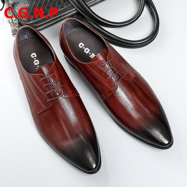 dress shoes c.g.n.p genuine leather formal italian design men stripes pattern pointed toe lace-up wedding, Black
dress shoes c.g.n.p genuine leather formal italian design men stripes pattern pointed toe lace-up wedding, Black