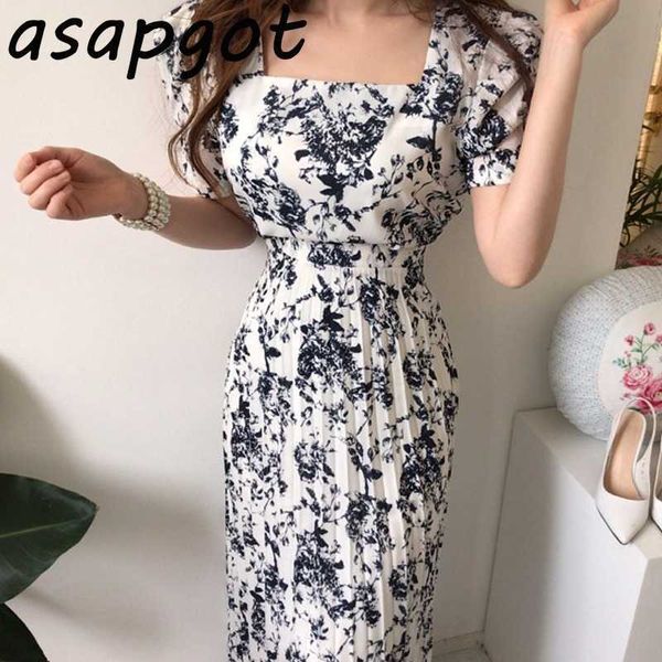 elegant gentle chic korean vintage slim lace up waist puff short sleeve square neck ink printing dress women pleated summer 210610, Black;gray
elegant gentle chic korean vintage slim lace up waist puff short sleeve square neck ink printing dress women pleated summer 210610, Black;gray