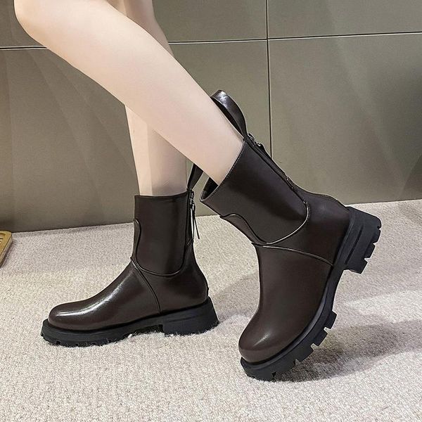 boots black brown ankle platform women pu leather chunky short shoes concise style round toe botas mujer
boots black brown ankle platform women pu leather chunky short shoes concise style round toe botas mujer