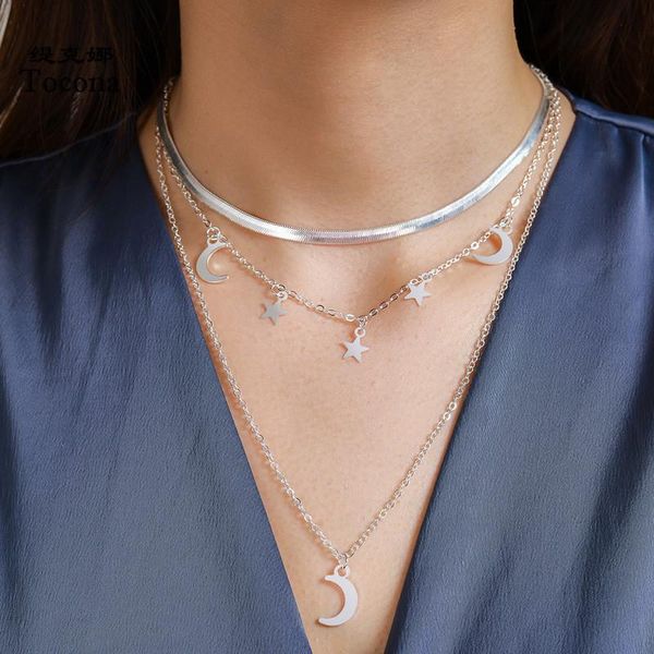 pendant necklaces bohemian moon pendnat necklace for women charms silver color star multilayer sweater chain party jewelry collar
pendant necklaces bohemian moon pendnat necklace for women charms silver color star multilayer sweater chain party jewelry collar