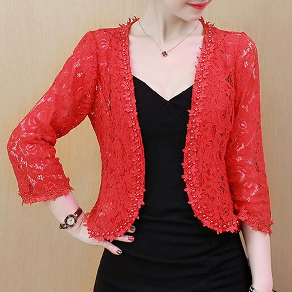 women's jackets 2021 short s-4xl large size coat autumn v-neck noble jacketsswoman lace beaded hollow sunscreen cardigan soft elegant, Black;brown
women's jackets 2021 short s-4xl large size coat autumn v-neck noble jacketsswoman lace beaded hollow sunscreen cardigan soft elegant, Black;brown