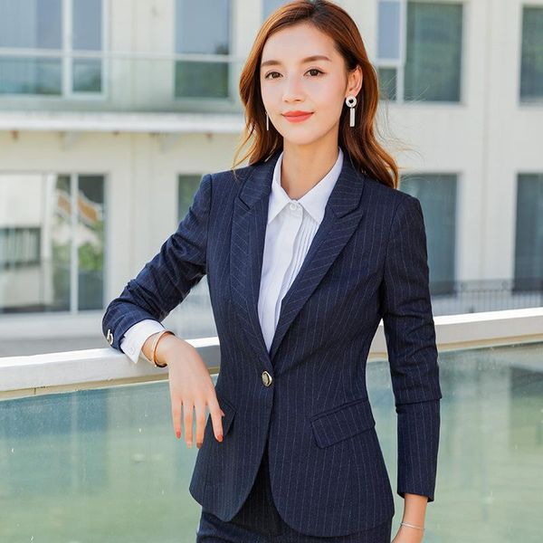 women's suits & blazers suit 2021 autumn fashion temperament casual slim thin stripe single buckle small trousers two-piece, White;black
women's suits & blazers suit 2021 autumn fashion temperament casual slim thin stripe single buckle small trousers two-piece, White;black