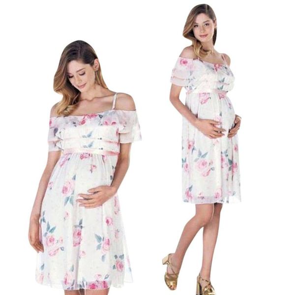 summer maternity dresses womens mother floral falbala pregnant off shoulder dress for clothes, White
summer maternity dresses womens mother floral falbala pregnant off shoulder dress for clothes, White