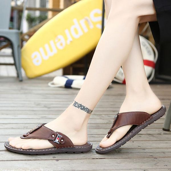 slippers sports shoes for men 2021 summer brand men's casual leather flip flops slats y, Black
slippers sports shoes for men 2021 summer brand men's casual leather flip flops slats y, Black