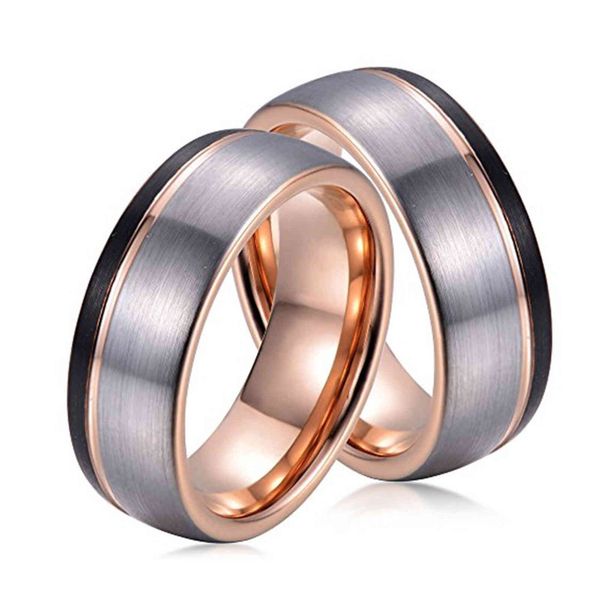 Ring Rose Gold + Black Natural Color Pull Sand Tricolor Tungsten Steel Straight, Silver
Ring Rose Gold + Black Natural Color Pull Sand Tricolor Tungsten Steel Straight, Silver