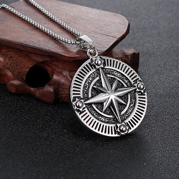 pendant necklaces retro cross compass necklace for men vintage punk silver color stainless steel octagon star round chain jewelry
pendant necklaces retro cross compass necklace for men vintage punk silver color stainless steel octagon star round chain jewelry