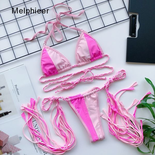 2021 summer style long string ties halter bikini ladys braided swimsuit brazil swimwear women bathing suit swimming suitsing
2021 summer style long string ties halter bikini ladys braided swimsuit brazil swimwear women bathing suit swimming suitsing