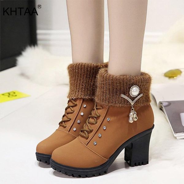 boots khtaa women winter warm crystal ankle women's knitted woman lace up fashion elegant ladies high heels female short shoes, Black
boots khtaa women winter warm crystal ankle women's knitted woman lace up fashion elegant ladies high heels female short shoes, Black