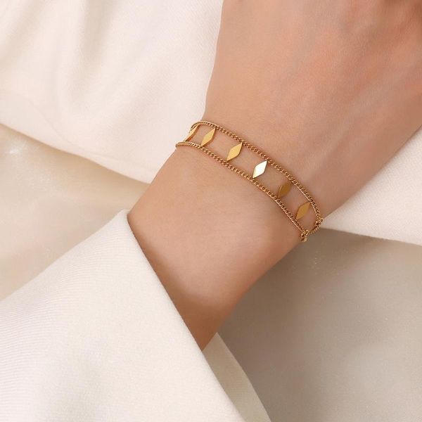 link, chain yaonuan trendy double layer gold plated bracelet for women chains clamp the prismatic fashion jewelry metal wrist accessories, Black
link, chain yaonuan trendy double layer gold plated bracelet for women chains clamp the prismatic fashion jewelry metal wrist accessories, Black
