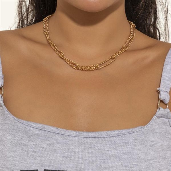 chokers vintage double layered simple choker necklace for women gold color link chain short collar clavicle female jewelry gift, Golden;silver
chokers vintage double layered simple choker necklace for women gold color link chain short collar clavicle female jewelry gift, Golden;silver