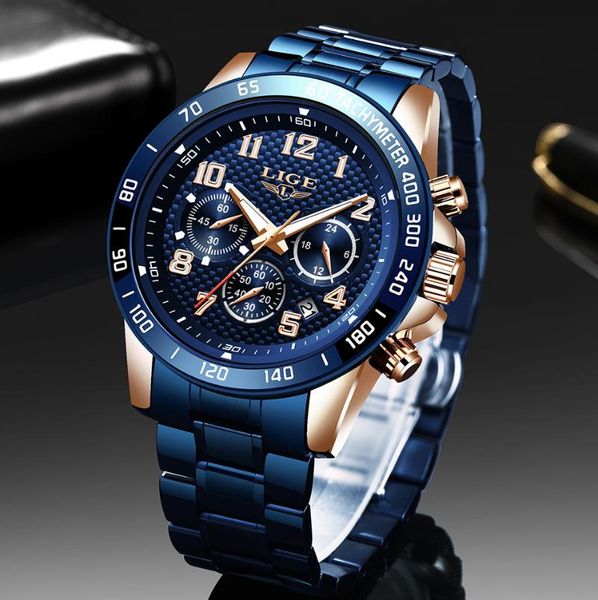 wristwatches lige blue casual sport watches for men military all steel wrist watch man clock fashion chronograph wristwatch, Slivery;brown
wristwatches lige blue casual sport watches for men military all steel wrist watch man clock fashion chronograph wristwatch, Slivery;brown