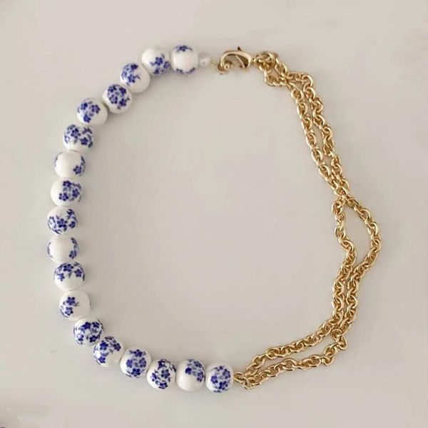 chokers creative design gold-color chain ceramic beads stitching necklace lady short accessories flower pattern 2021 charm choker, Golden;silver
chokers creative design gold-color chain ceramic beads stitching necklace lady short accessories flower pattern 2021 charm choker, Golden;silver