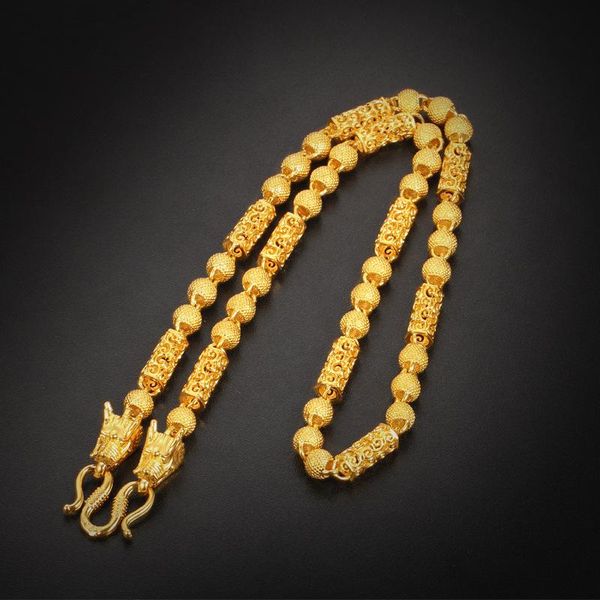 chains unique hollow column chain necklace 18k gold cool mens beads with dragon head, Silver
chains unique hollow column chain necklace 18k gold cool mens beads with dragon head, Silver