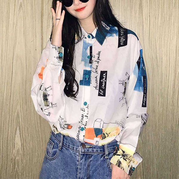 women's spring autumn style chiffon blouses shirt turn-down collar button print vintage loose df3875 210609, White
women's spring autumn style chiffon blouses shirt turn-down collar button print vintage loose df3875 210609, White