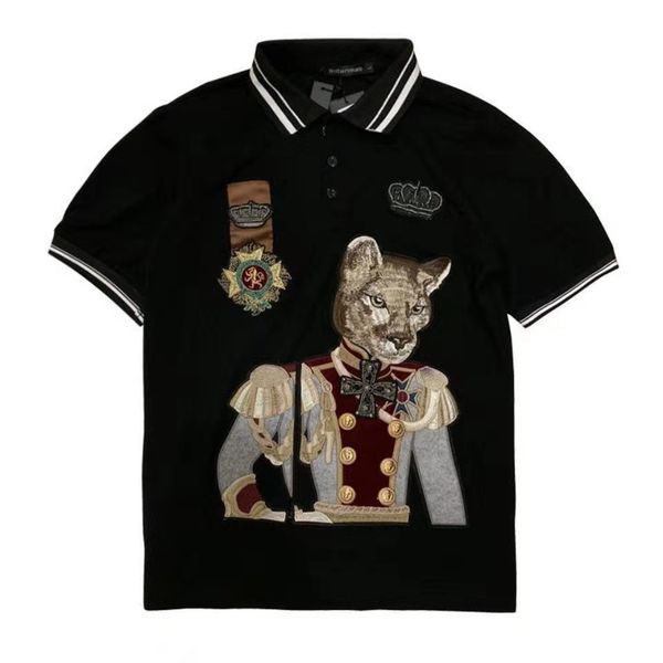 summer tide brand polo shirt men's and women's short-sleeved t-shirt crown dog head duke half-sleeved paul lapel, White;black
summer tide brand polo shirt men's and women's short-sleeved t-shirt crown dog head duke half-sleeved paul lapel, White;black