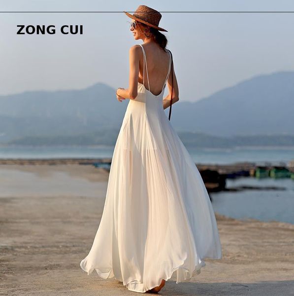 summer backless open back white maxi long dress vintage women spaghetti strap boho robe blanche wedding casual dresses, Black;gray
summer backless open back white maxi long dress vintage women spaghetti strap boho robe blanche wedding casual dresses, Black;gray