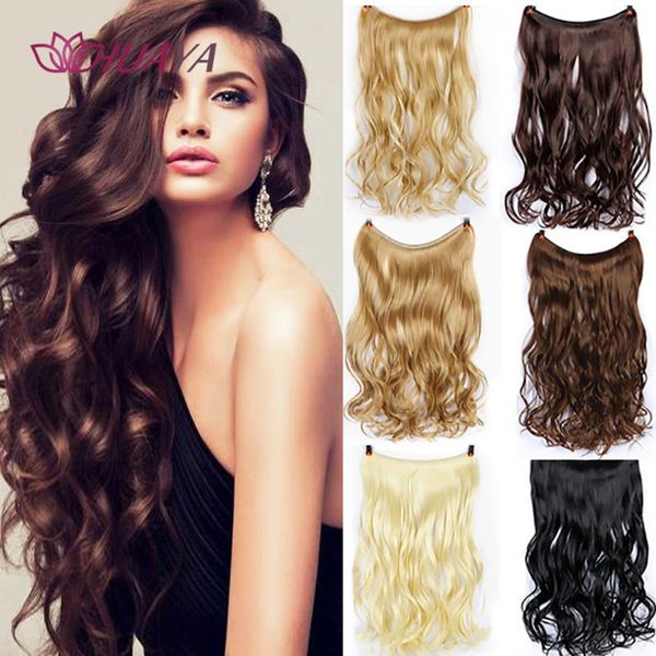 synthetic wigs long wavy curly invisible wire no clip in hair pieces heat resistant fiber line hairpieces, Black
synthetic wigs long wavy curly invisible wire no clip in hair pieces heat resistant fiber line hairpieces, Black