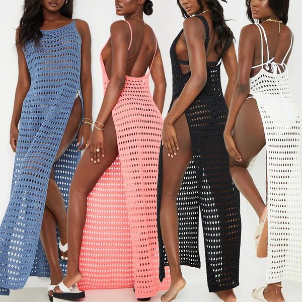 women's swimwear summer crochet long dress cover-ups women bathing suit bikini cover up high split beach swimsuit, White;black
women's swimwear summer crochet long dress cover-ups women bathing suit bikini cover up high split beach swimsuit, White;black