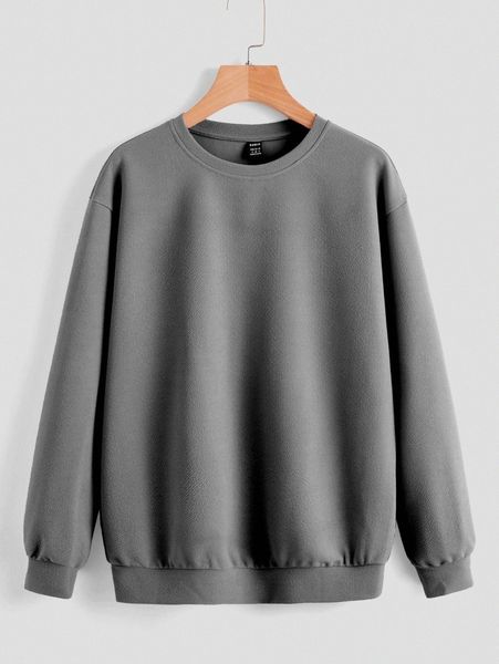 solid drop shoulder sweatshirt m4hf#, White;black