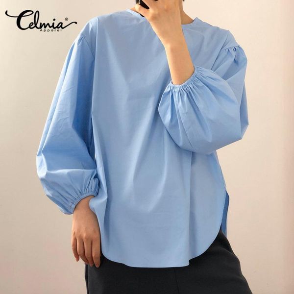 women's blouses & shirts celmia elegant office women 2021 autumn oversized casual loose o-neck basic fashion long puff sleeve solid bl, White
women's blouses & shirts celmia elegant office women 2021 autumn oversized casual loose o-neck basic fashion long puff sleeve solid bl, White