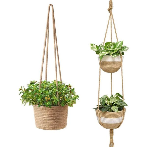 pack jute rope hanging planter woven plant basket indoor different tier modern storage organizer home decor baskets
pack jute rope hanging planter woven plant basket indoor different tier modern storage organizer home decor baskets