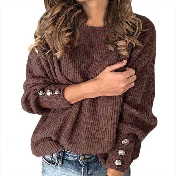 women autumn winter knitted sweaters o-neck long sleeve button decoration sweater ladies casual jumper plus size s-5xl, White;black 
women autumn winter knitted sweaters o-neck long sleeve button decoration sweater ladies casual jumper plus size s-5xl, White;black