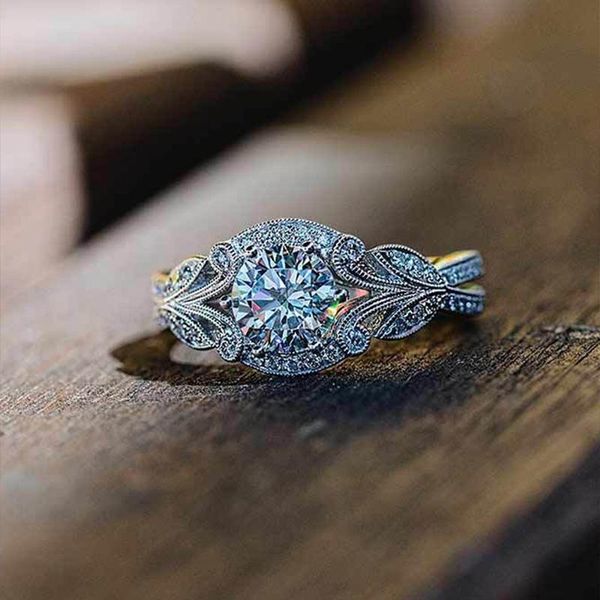 wedding rings huitan cubic zirconia ring for bride classic solitaire silver plated leaf band charms accessories women jewelry, Slivery;golden
wedding rings huitan cubic zirconia ring for bride classic solitaire silver plated leaf band charms accessories women jewelry, Slivery;golden