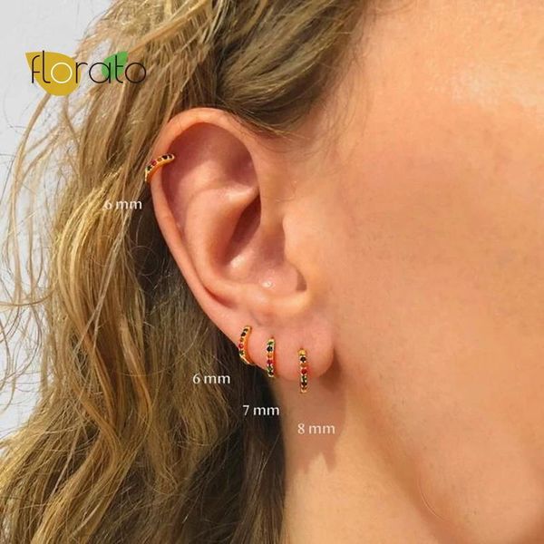 hoop & huggie 6/7/8mm 925 sterling silver rainbow zircon earrings for women piercing round circle jewelry pendientes, Golden;silver
hoop & huggie 6/7/8mm 925 sterling silver rainbow zircon earrings for women piercing round circle jewelry pendientes, Golden;silver