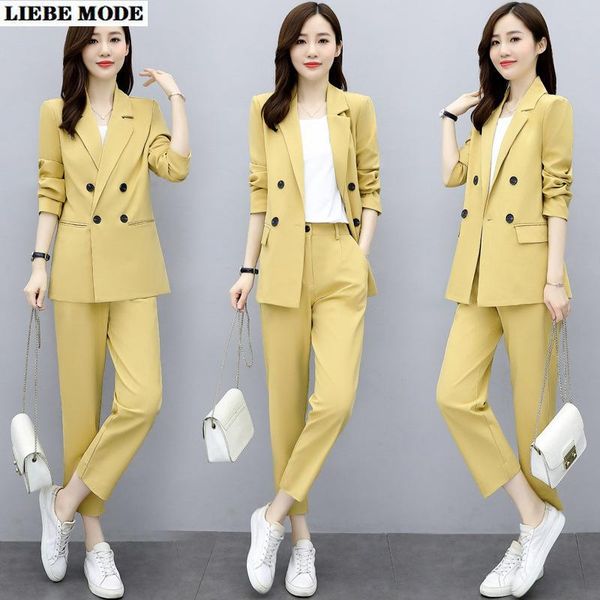 double breasted blazer and pants two piece set ladies pant suits for women business office wear trouser suit jacket female women's, White
double breasted blazer and pants two piece set ladies pant suits for women business office wear trouser suit jacket female women's, White