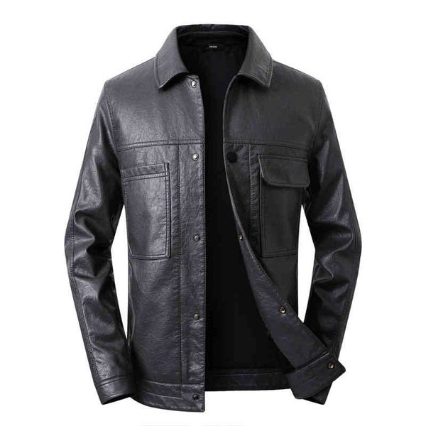 men's leather & faux soft mens jacket spring autumn fashion turn down collar business casual man coat d9da, Black
men's leather & faux soft mens jacket spring autumn fashion turn down collar business casual man coat d9da, Black