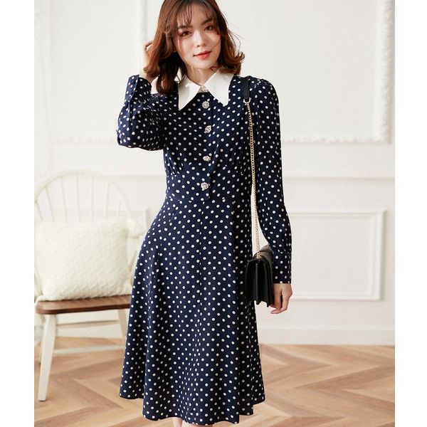 casual dresses retro wave point diamond buckle a word show thin silk dress is long sleeve mulberry dot, Black;gray
casual dresses retro wave point diamond buckle a word show thin silk dress is long sleeve mulberry dot, Black;gray