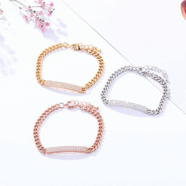 link, chain vintage charm bracelets copper zircon women stainless steel fashion jewelry accessory gifts, Black
link, chain vintage charm bracelets copper zircon women stainless steel fashion jewelry accessory gifts, Black