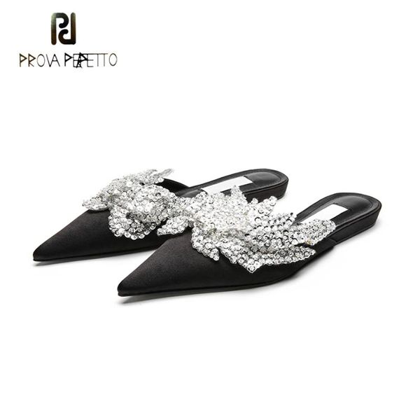 slippers prova perfetto design luxury bling satin runway summer women pointed toe rhinestone beach shoes mules, Black
slippers prova perfetto design luxury bling satin runway summer women pointed toe rhinestone beach shoes mules, Black