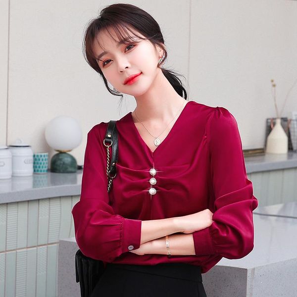 korean silk women blouses long sleeve shirts woman v-neck shirt ladies plus size casual satin blouse women's, White
korean silk women blouses long sleeve shirts woman v-neck shirt ladies plus size casual satin blouse women's, White