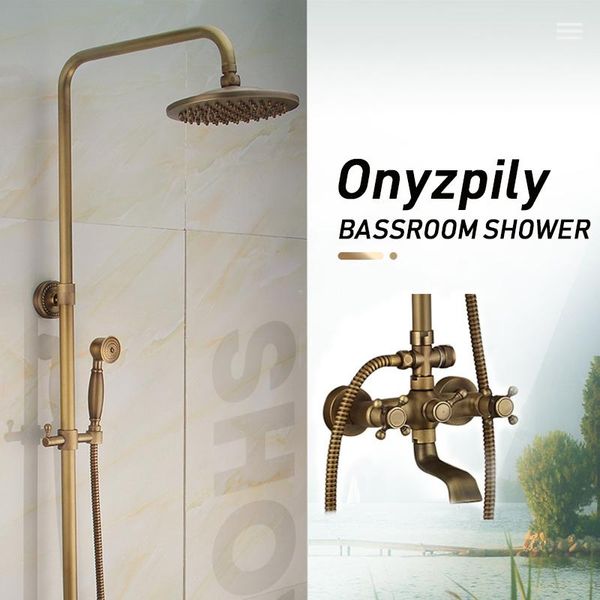 antique brass shower faucets set 8'' rainfall commodity shelf dual handle mixer tap swivel tub spout bath bathroom sets
antique brass shower faucets set 8'' rainfall commodity shelf dual handle mixer tap swivel tub spout bath bathroom sets