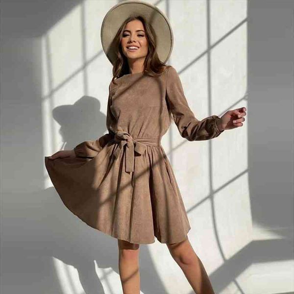women corduroy vintage fashion dress long sleeve o neck sashes a-line mini elegant party dress autumn winter casual dresses, Black;gray
women corduroy vintage fashion dress long sleeve o neck sashes a-line mini elegant party dress autumn winter casual dresses, Black;gray