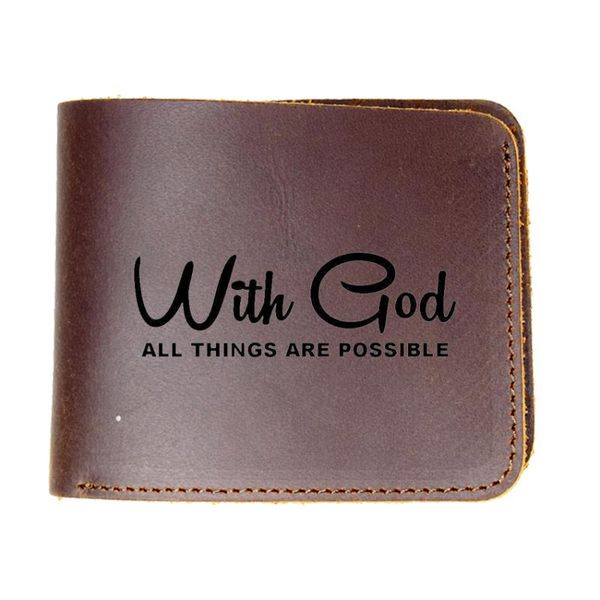 wallets handmade vintage leather purse engrave with god all things are possible short wallet male genuine men, Red;black
wallets handmade vintage leather purse engrave with god all things are possible short wallet male genuine men, Red;black