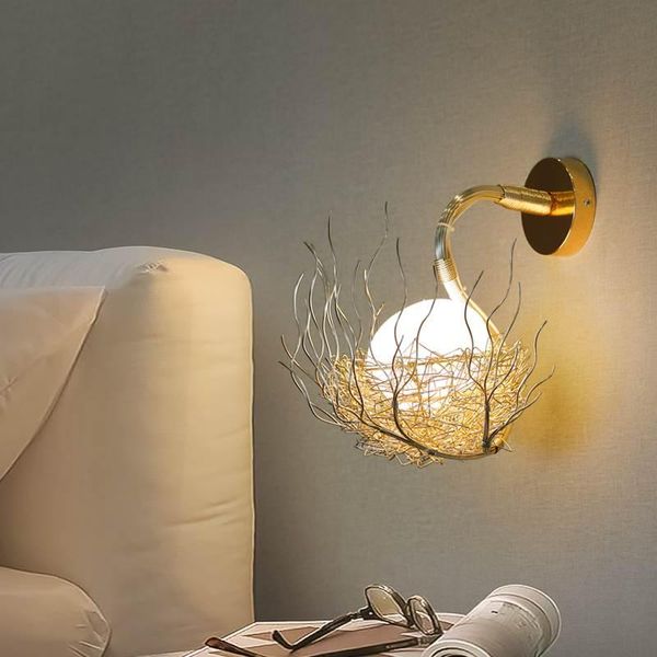 european personality aluminum wire bird's nest wall lamp living room bedroom light aisle led lighting creative stair lamps
european personality aluminum wire bird's nest wall lamp living room bedroom light aisle led lighting creative stair lamps