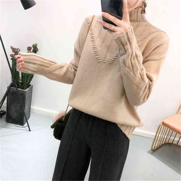 autumn winter knitted sweater women long sleeve loose pullover jumper pull femme 210427, White;black
autumn winter knitted sweater women long sleeve loose pullover jumper pull femme 210427, White;black